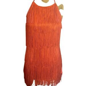 Cami String Halter Romper Jumpsuit Burnt Orange Women's Large Sexy Costume Cute